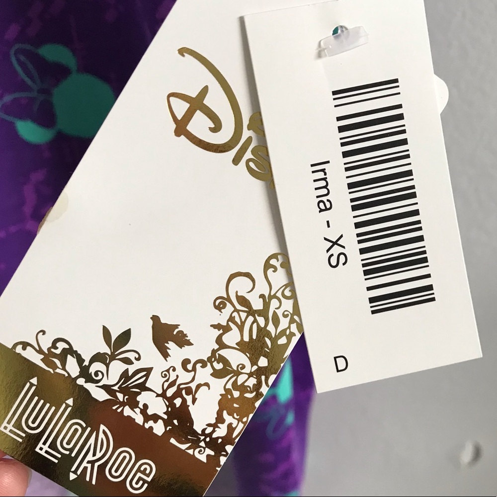 🏝️ Lularoe Disney Minnie Mouse Irma Top Purple • XS - Picture 4 of 5